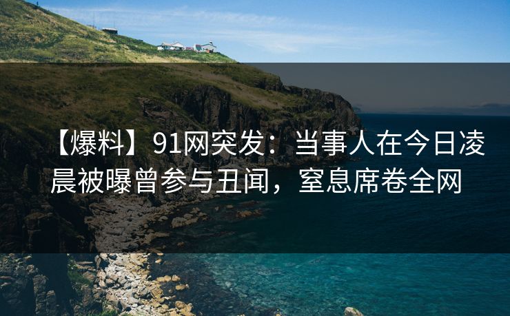 【爆料】91网突发：当事人在今日凌晨被曝曾参与丑闻，窒息席卷全网