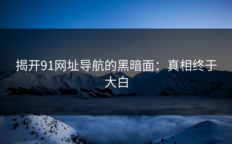 揭开91网址导航的黑暗面:真相终于大白 揭开91网址导航的黑暗面:真相终于大白