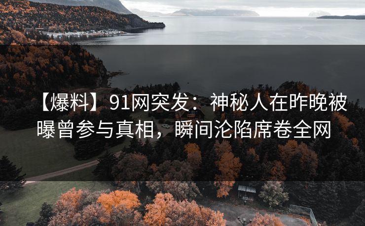 【爆料】91网突发：神秘人在昨晚被曝曾参与真相，瞬间沦陷席卷全网