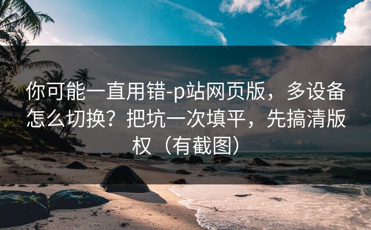 你可能一直用错-p站网页版，多设备怎么切换？把坑一次填平，先搞清版权（有截图）
